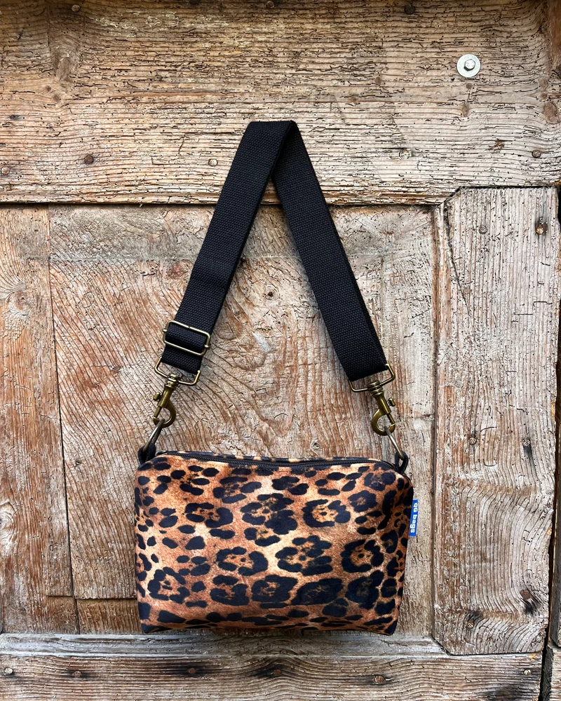 BRIOCHE velluto impermeabile ANIMALIER scuro + manico nero