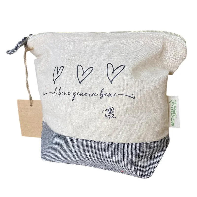 Beauty Case "Il Bene Genera Bene" in Cotone Riciclato