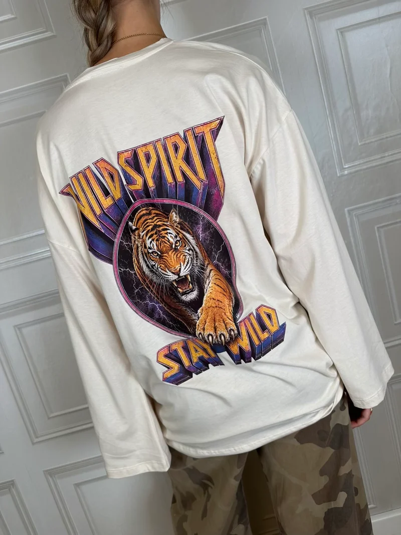 T-shirt wild spirit tigre burro - vicolo