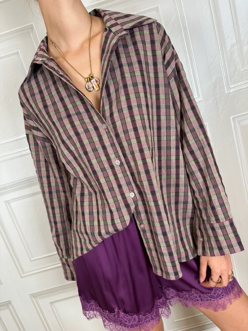 Camicia quadri viola - Susymix
