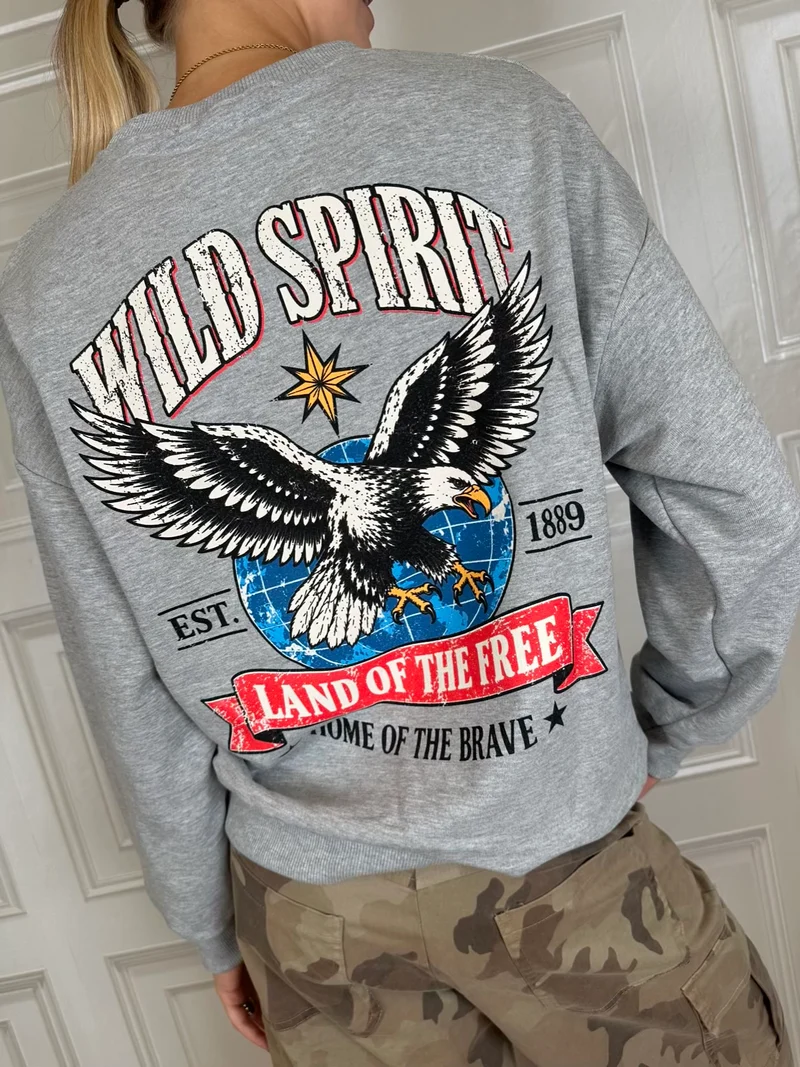 Felpa wild spirit grigio - Haveone