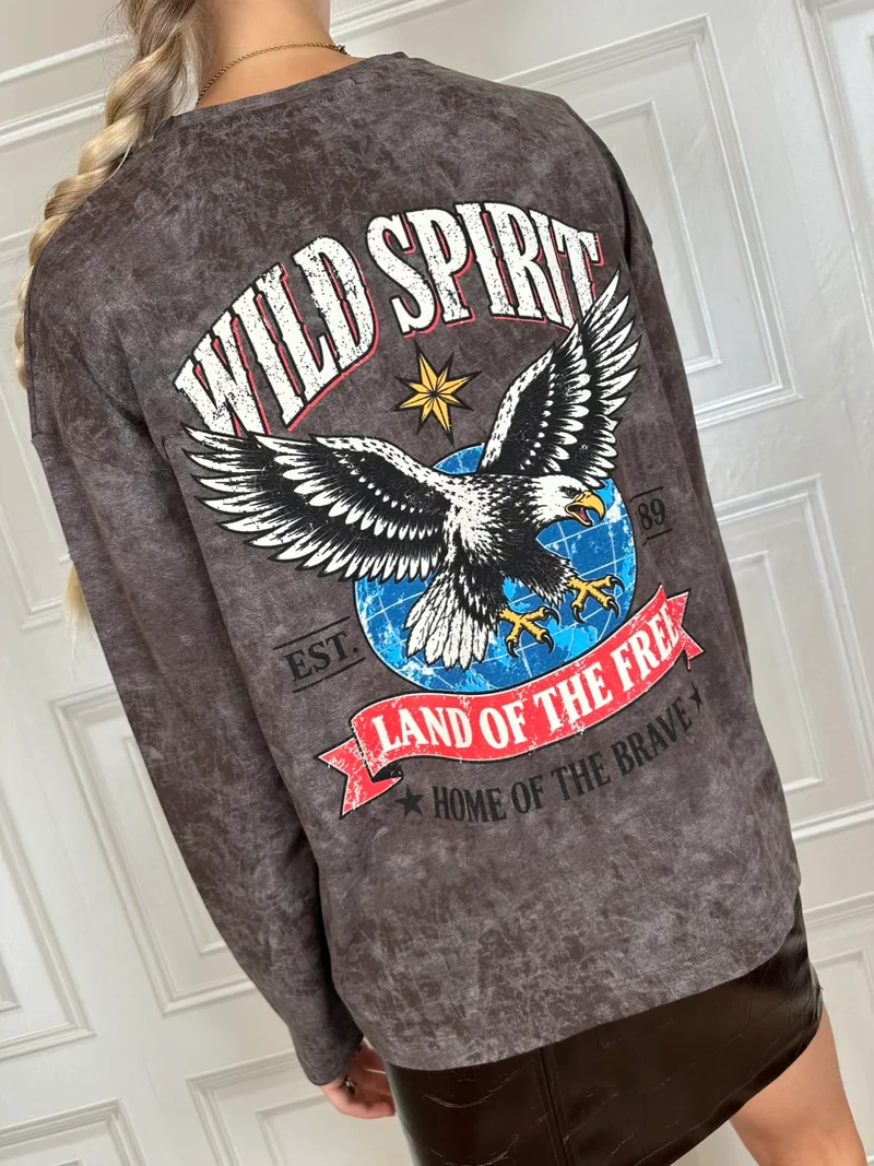 T-shirt stone wash wild spirit - Haveone