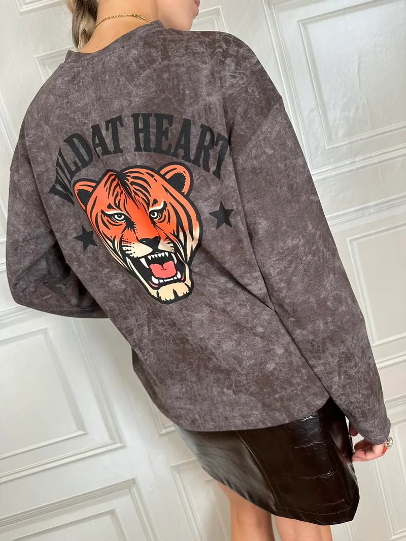 T-shirt stone wash tigre - Haveone