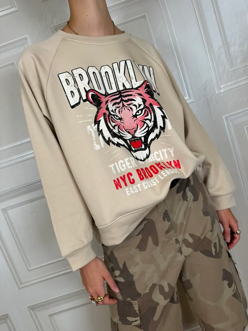 Felpa tigre Brooklyn vaniglia - SusyMix