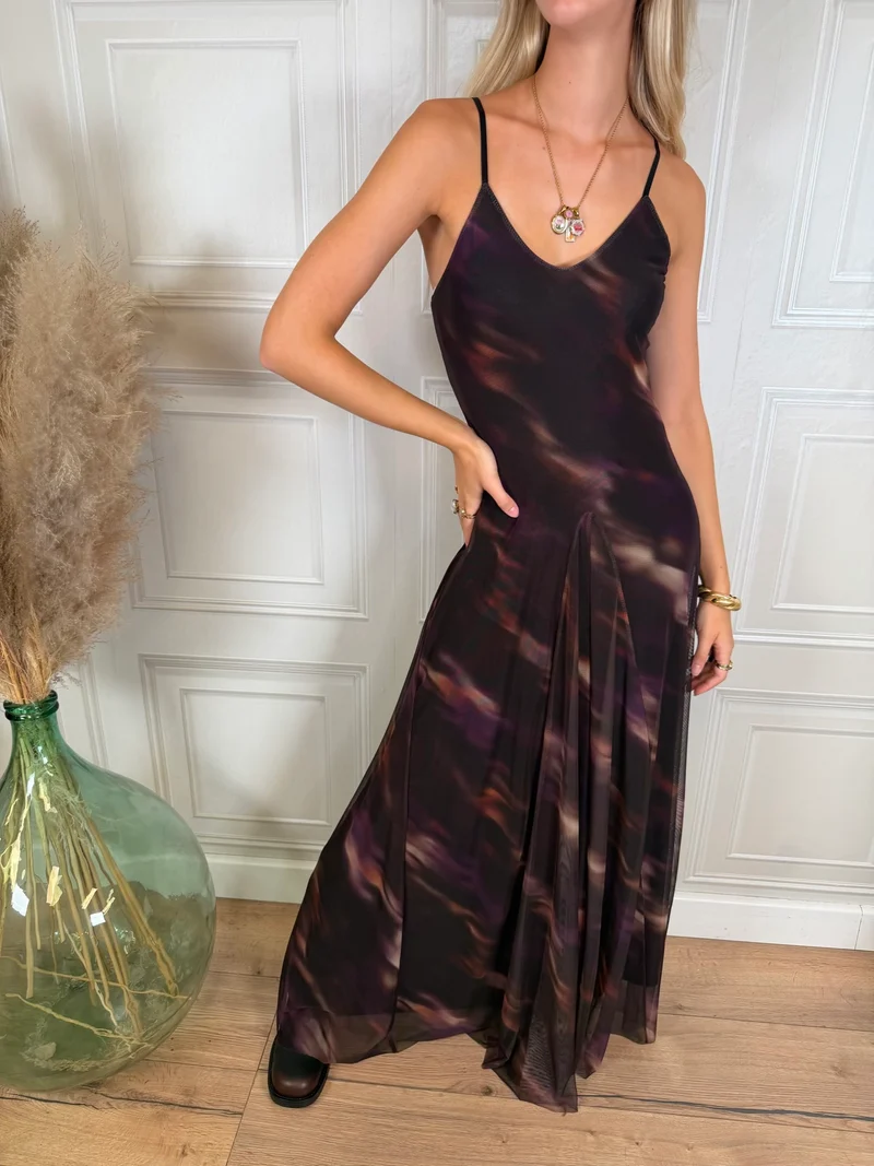 Abito lungo tulle fantasia animalier - SusyMix