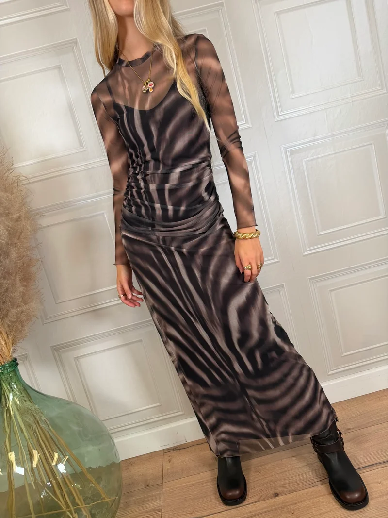 Abito lungo tulle zebrato - HaveOne