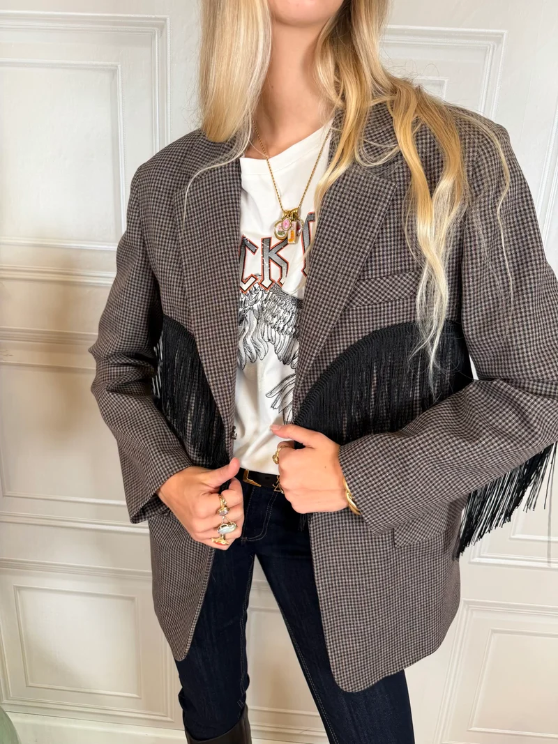 Giacca Blazer frange pied de poule - Vicolo
