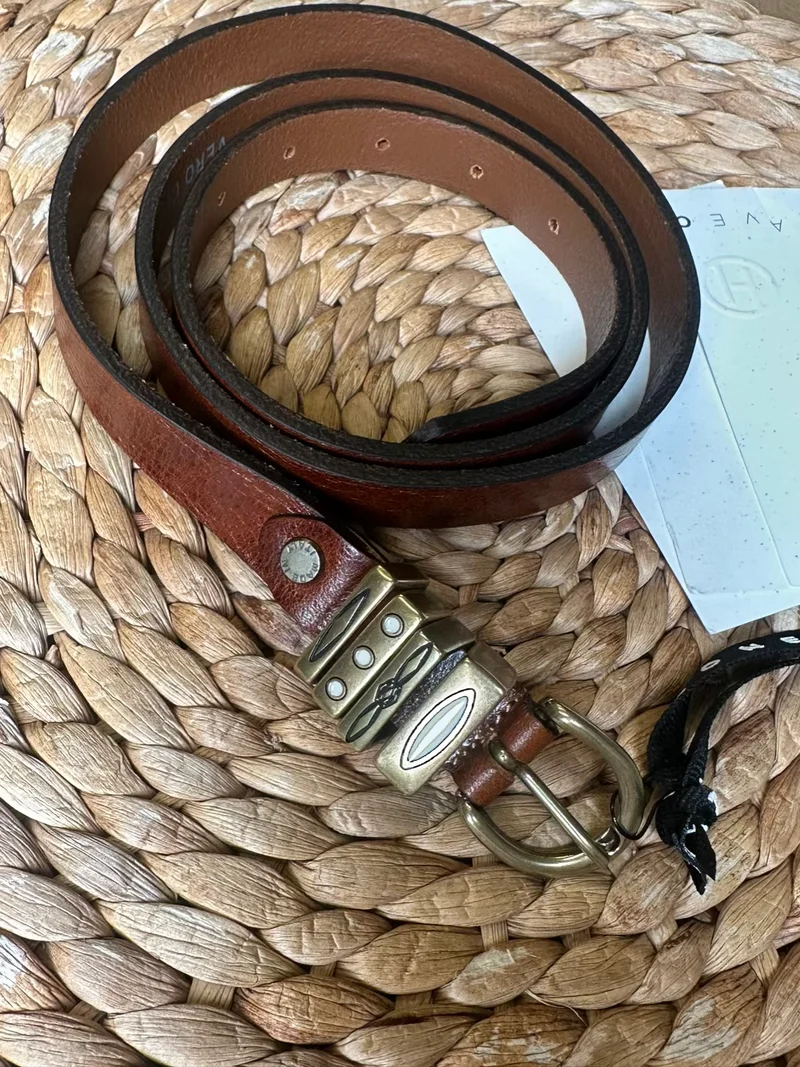 Cintura in pelle lucida cuoio - Haveone