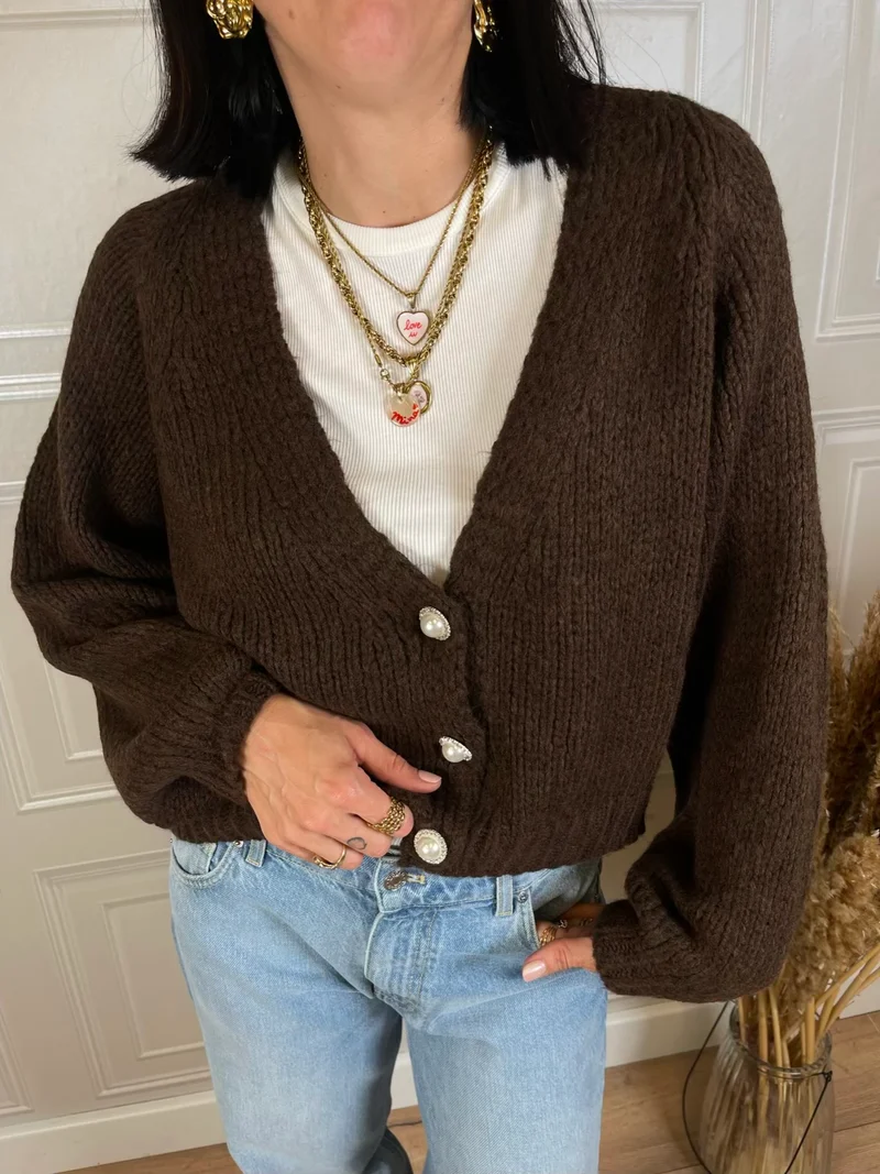 Cardigan bottoni perla - HaveOne