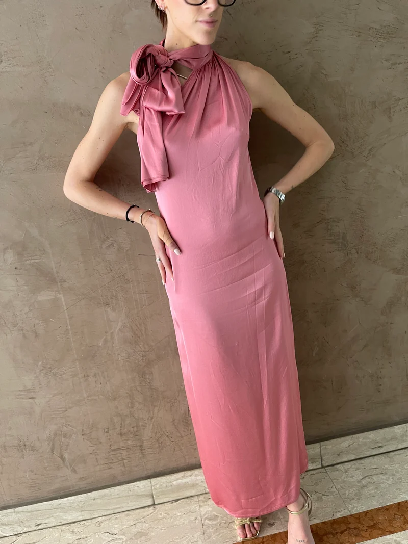 Vestito con fiocco al collo - Haveone