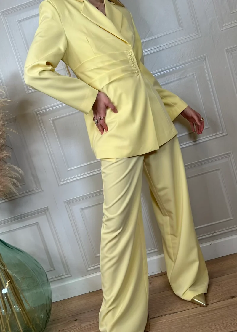 Completo giacca drappeggio e pantalone - Haveone