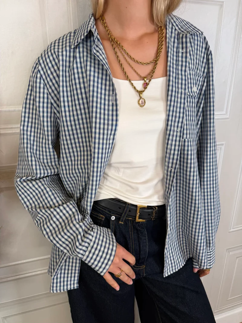 Camicia quadretti blu e burro - Vicolo