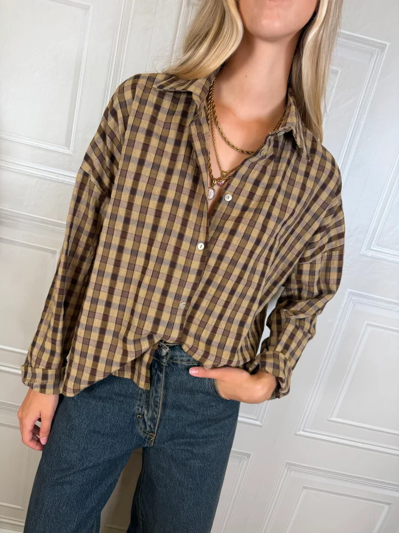 Camicia check moro e senape - Haveone