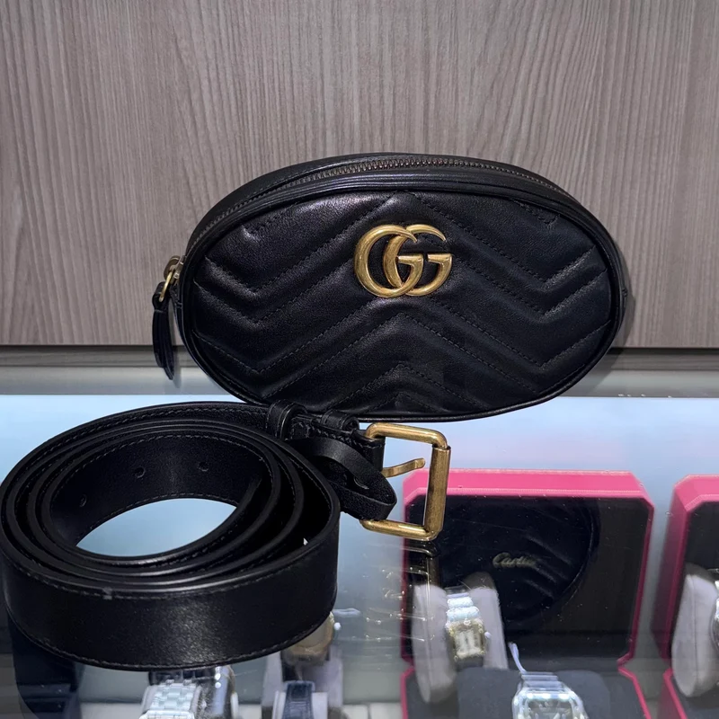 Marsupio Gucci Marmont nero usato con sacchetto antipolvere Modello: 476434 taglia cintura 95/38