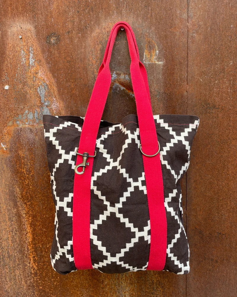 SAC BAG tessuto leggero jaquard + rosso