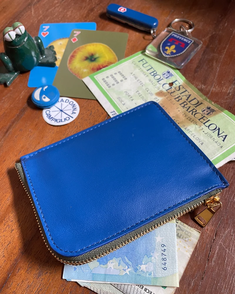 IL BAU pelle bluette+ zip verde oliva