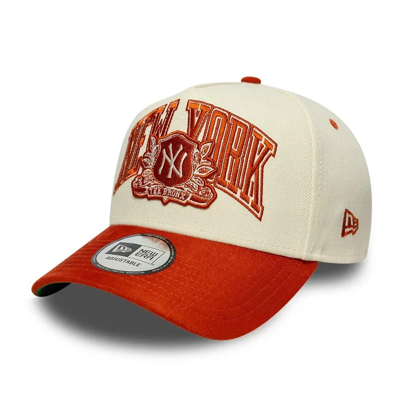 New York Yankees MLB Suede Cream & Orange 9FORTY E-Frame Adjustable Cap