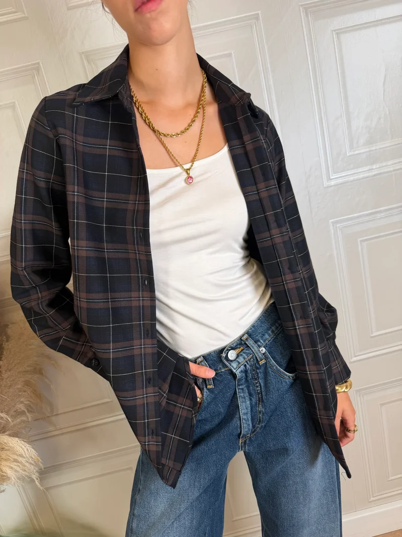 Preorder Camicia check blu e moro - Susymix