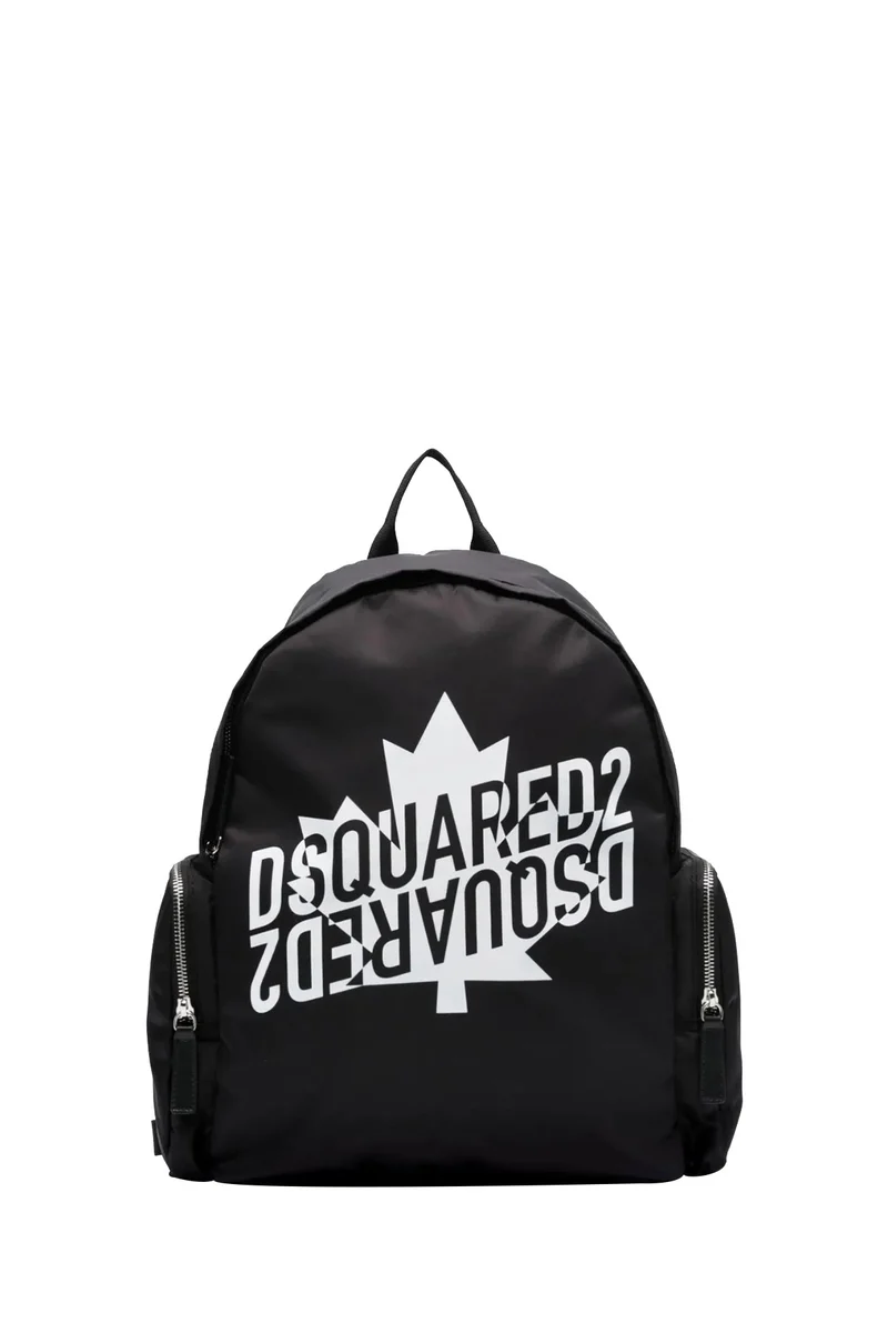 DSQUARED Zaino Bambino Logo Frontale Nero