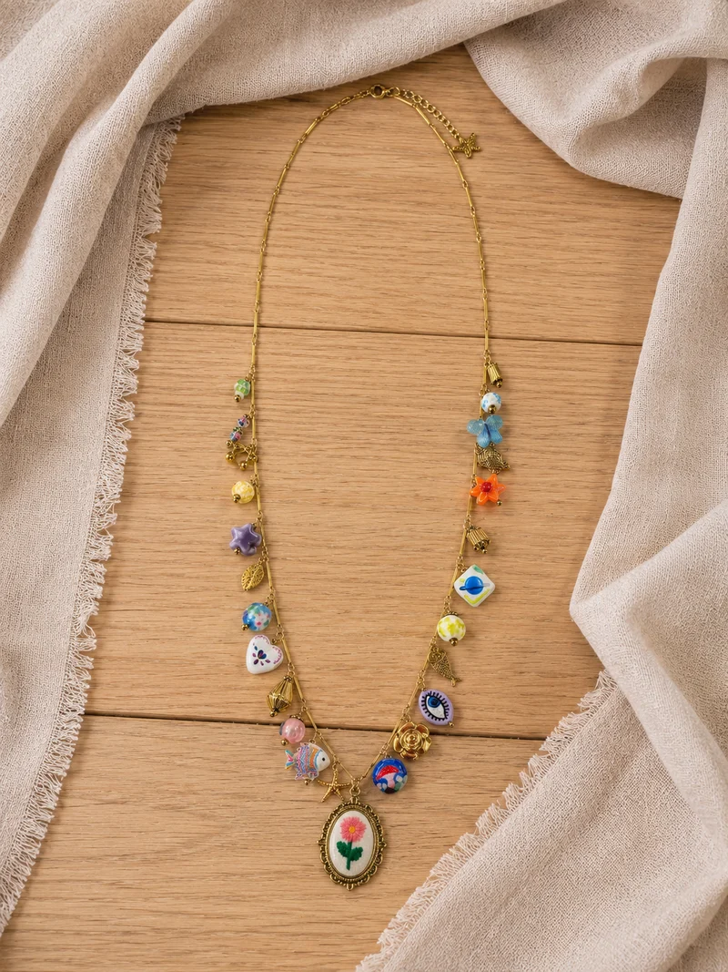 Collana Ortigia multicharms - Hola