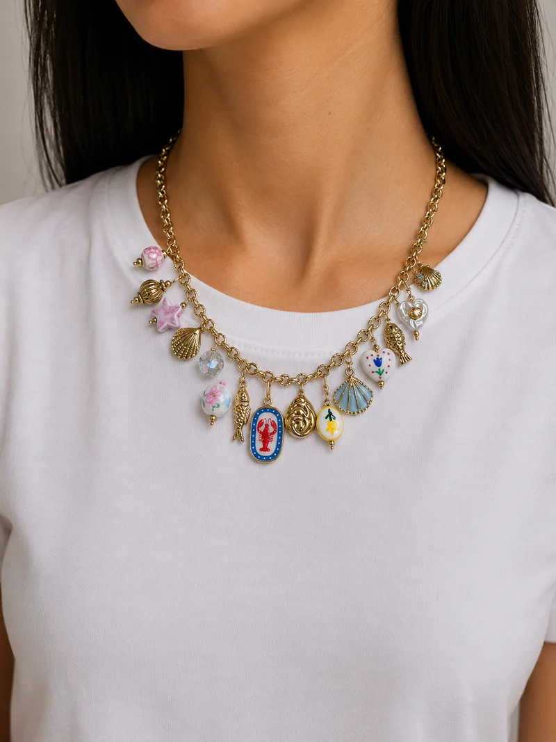 Collana Capri multicharms - Hola