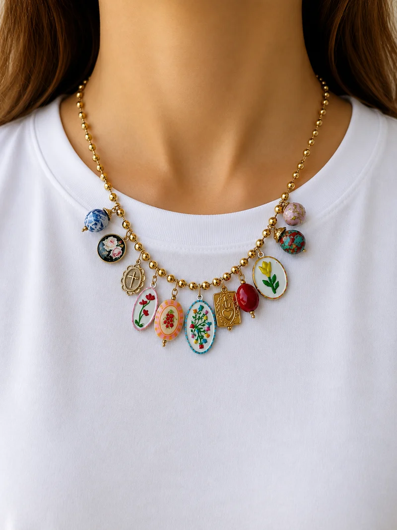 Collana Rosalie multicharms - Hola