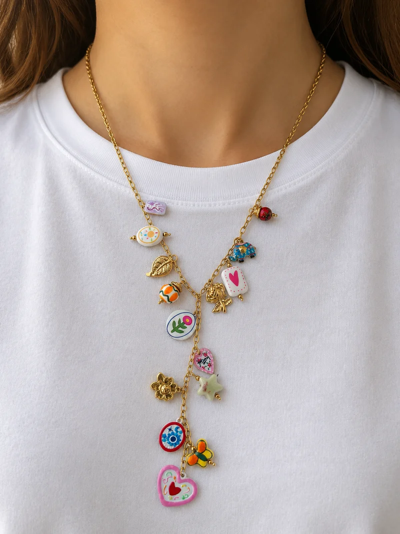 Collana giardino segreto multicharms - Hola