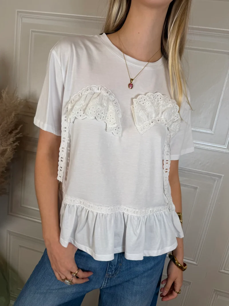 T-Shirt volant sangallo - Kontatto
