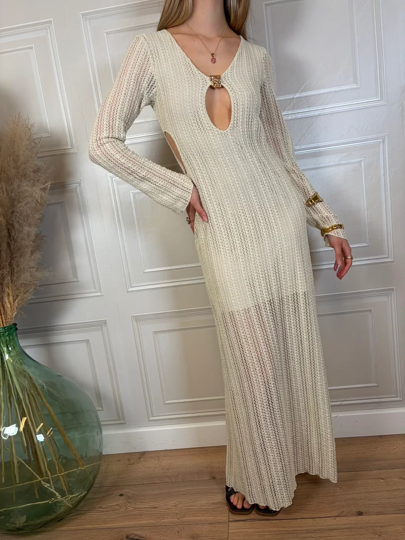 Abito lungo in crochet burro - HaveOne