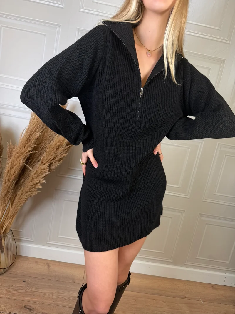 Mini abito zip in maglia - Vicolo