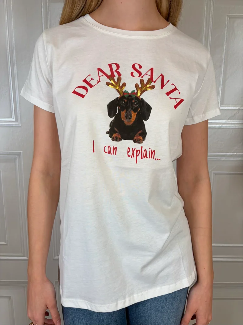 T-shirt dear Santa bassotto - Vicolo