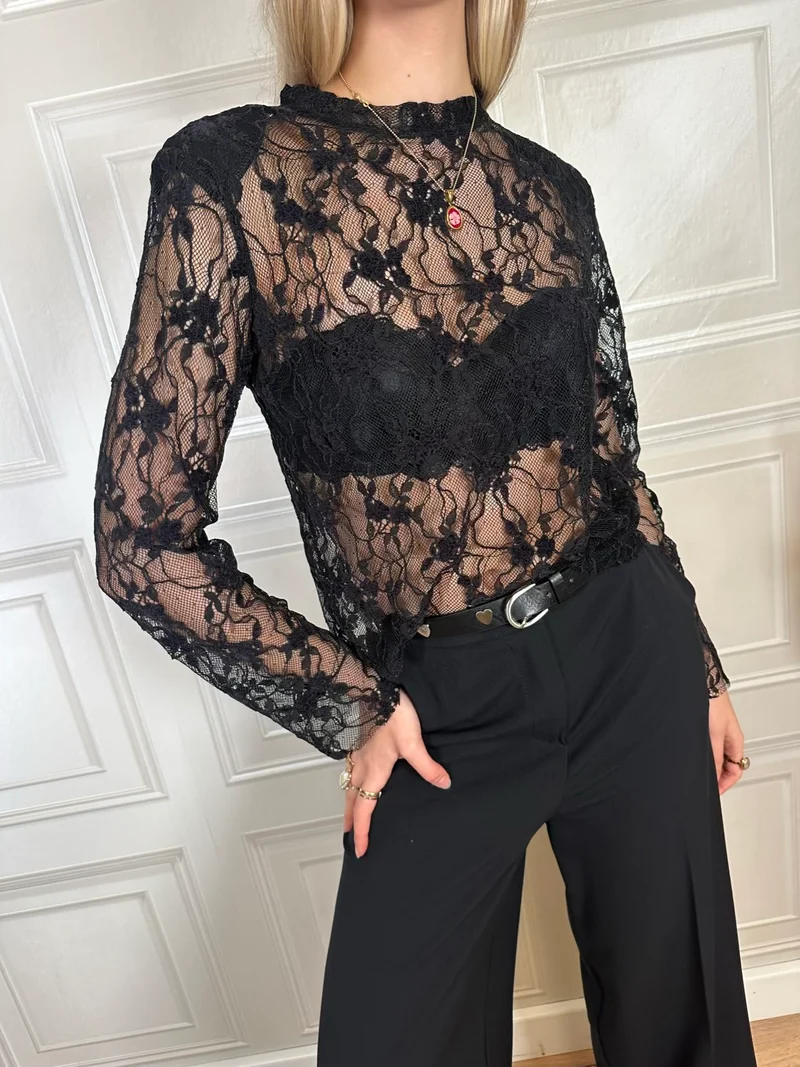 Maglia crop pizzo - Kikisix