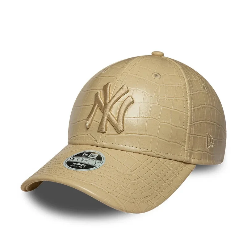 New York Yankees Womens MLB Pattern PU Light Beige 9FORTY Adjustable Cap