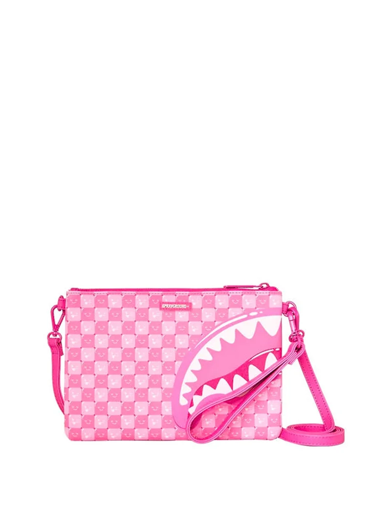 Sprayground Borsa Pochette Pink New Check faces Crossover Clutch - Rosa