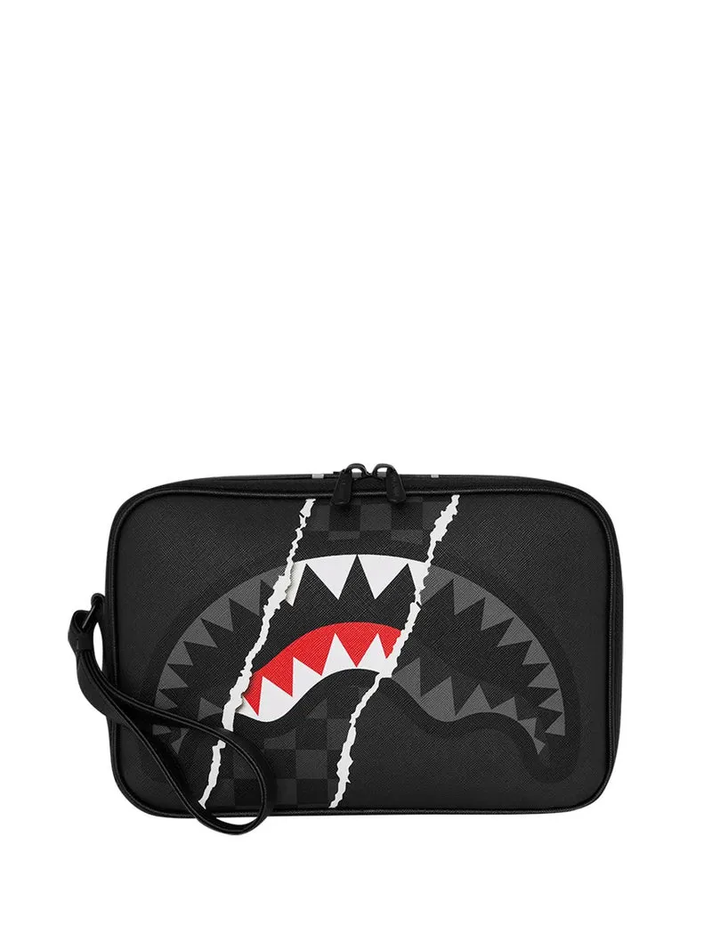 Sprayground Pochette Sprayground Center Rip Revealing Check Toiletry Brick - Grigio/Nero