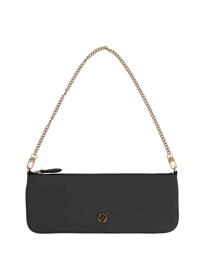 Pinko Borsa a Tracolla New Horizontal Flat Vitello Pinko - Nero