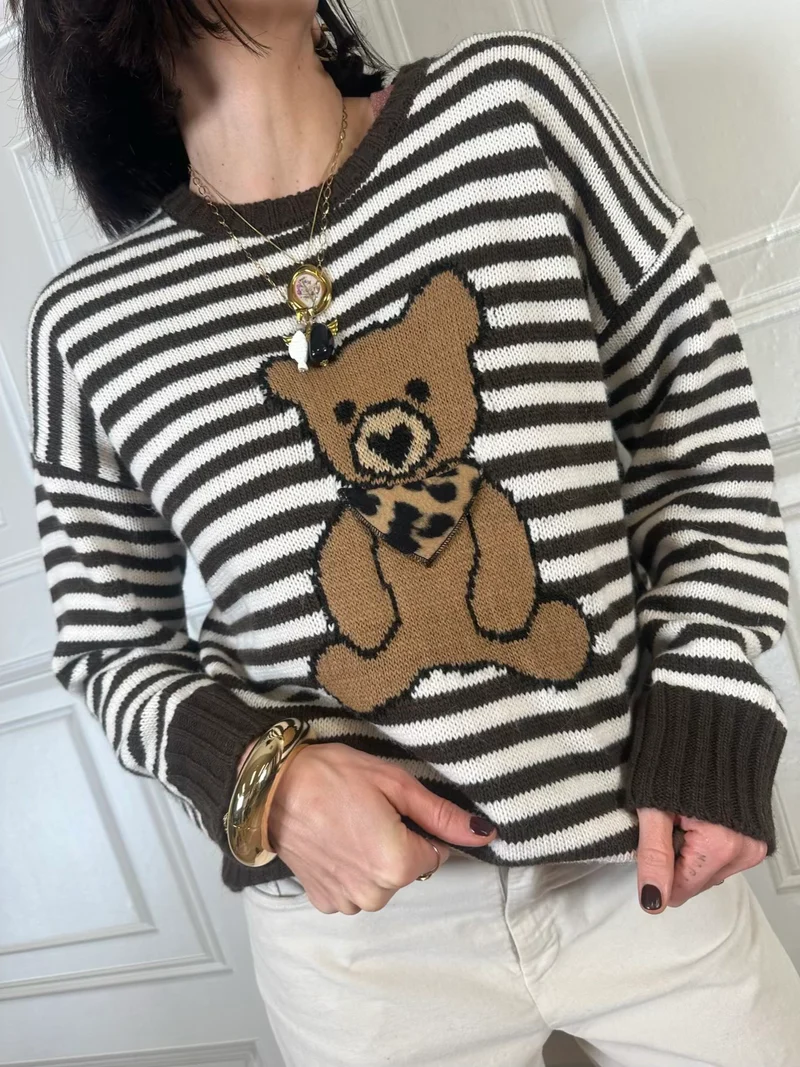 Pull orsetto righe - Philia Loft