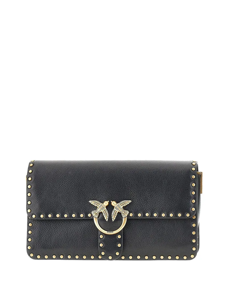 Pinko Borsa a Tracolla Love One Slouchy Cl Studs Small Pinko - Nero/Oro