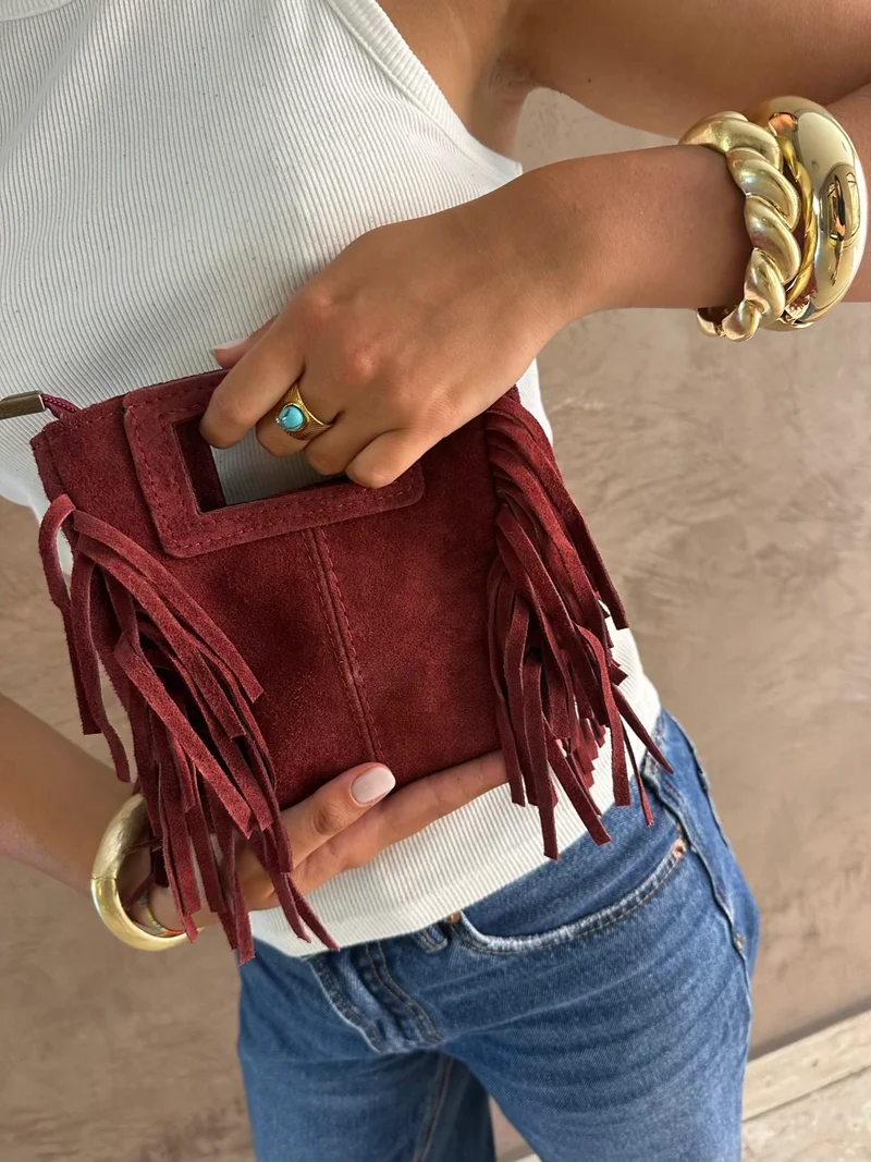 Borsa Lola mini suede frange - Hola selection