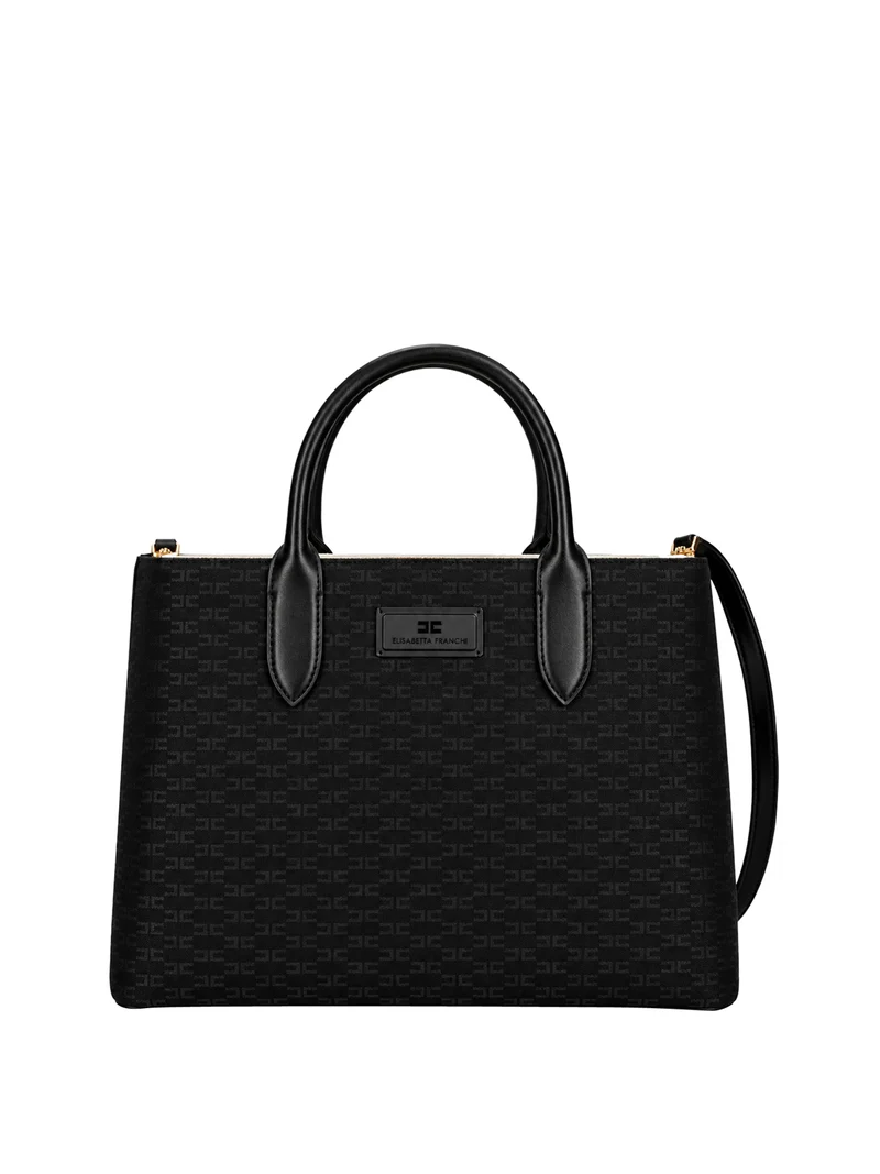 Elisabetta Franchi Borsa A Mano Elisabetta Franchi Logo Frontale Nero