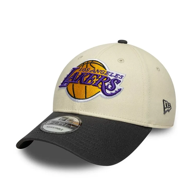 LA Lakers NBA Colourblock Cream & Black 9FORTY Adjustable Cap
