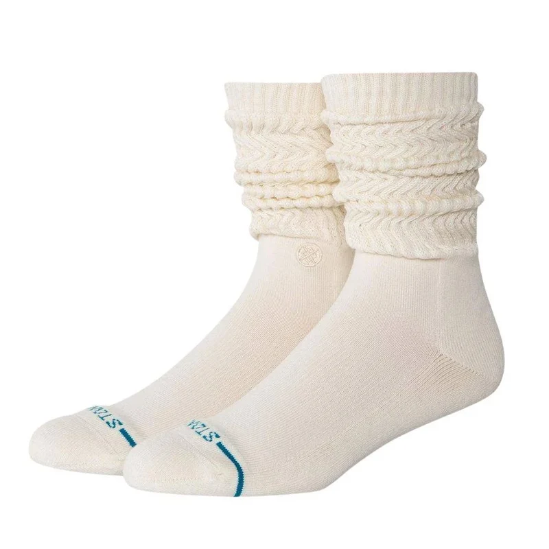 Icon Slouch Crew Socks Beige