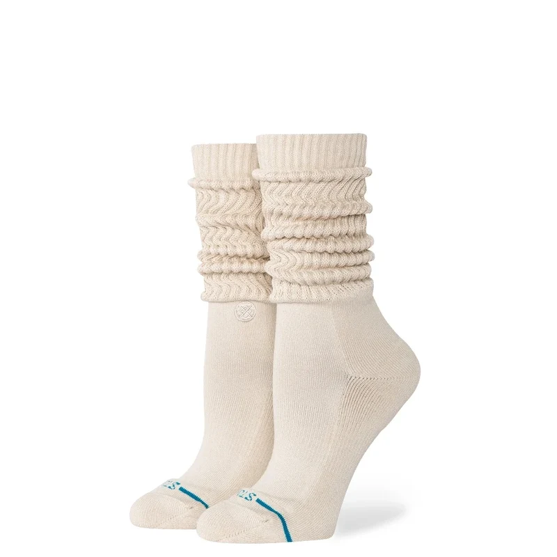 Womens Icon Slouch Crew Socks Beige