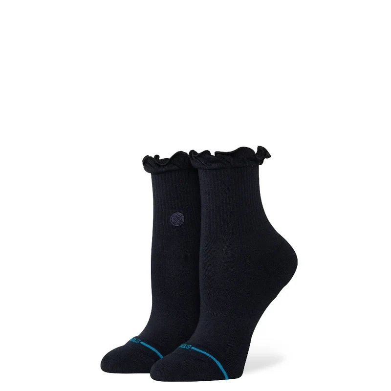 Ruffle Icon Quarter Socks Black