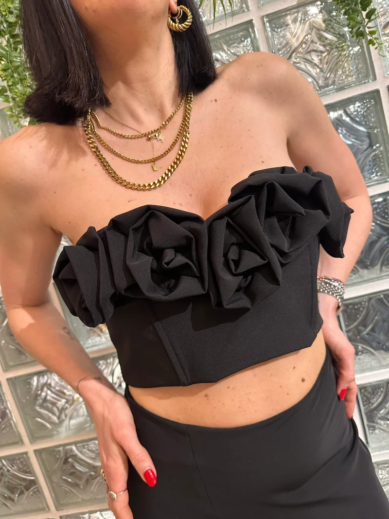 Top crop con rose - Haveone