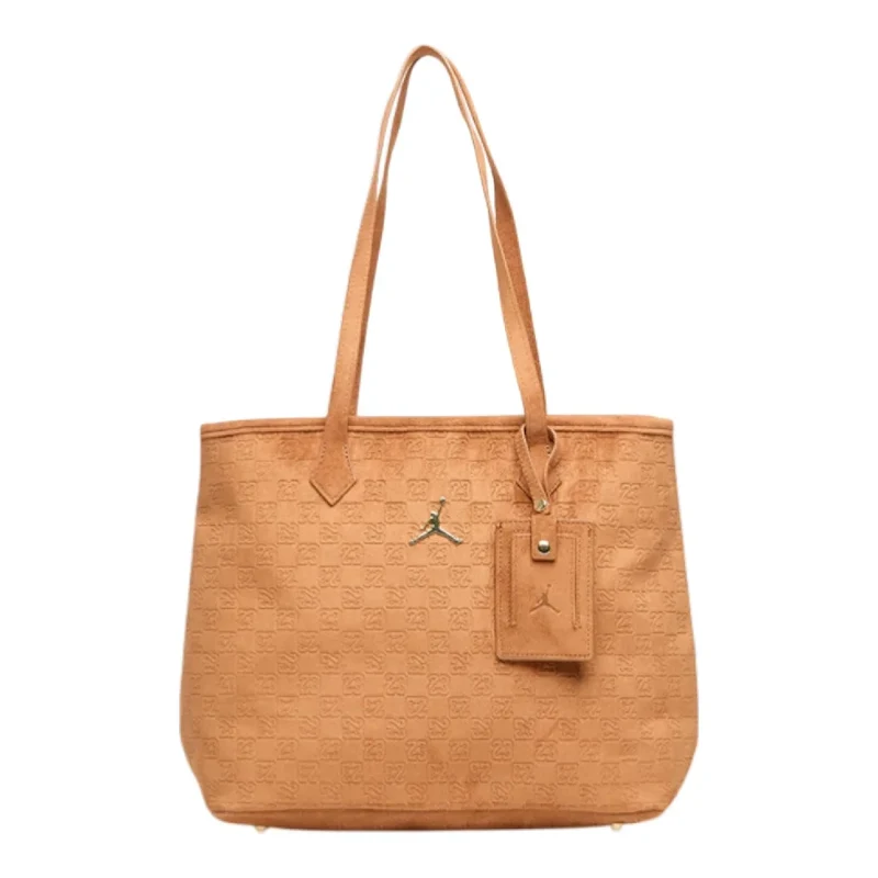 Jam Suede Monogram Tote Bag Brown