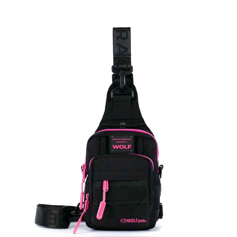 4L Mini Tactical Sling Bag Black Neon Pink