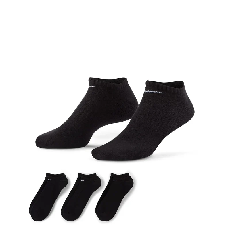 Everyday Cushioned Training No-Show Socks (3 Pairs) Black