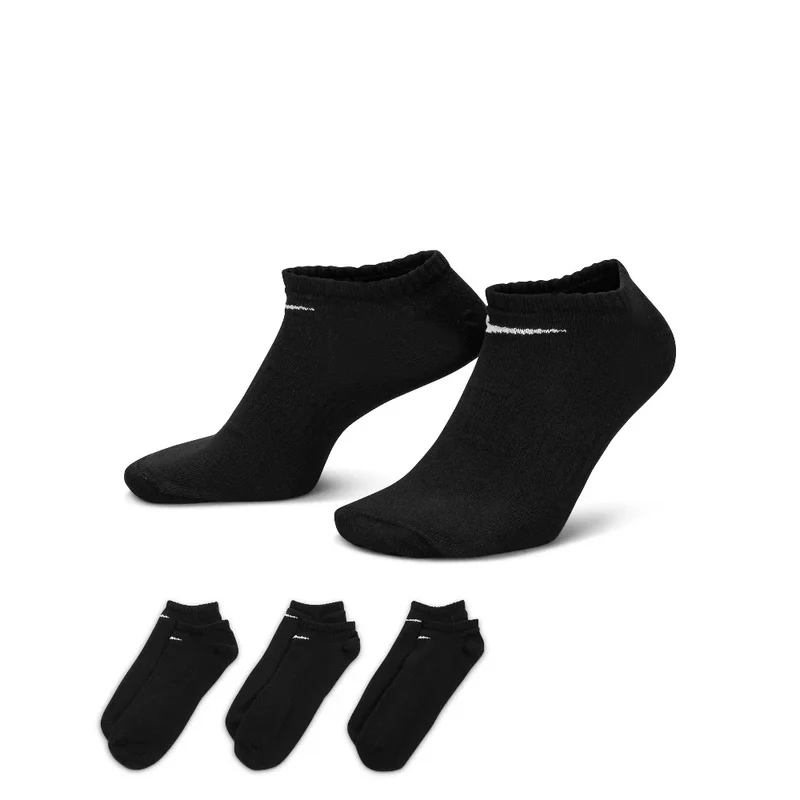 Everyday Lightweight Training No-Show Socks (3 Pairs) Black