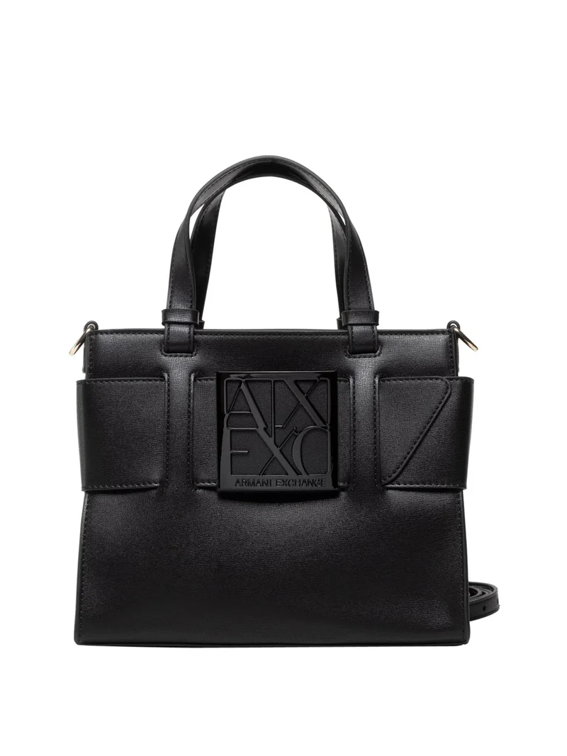 Armani Exchange Borsa Shopper Armani Exchange Logo Frontale Nero